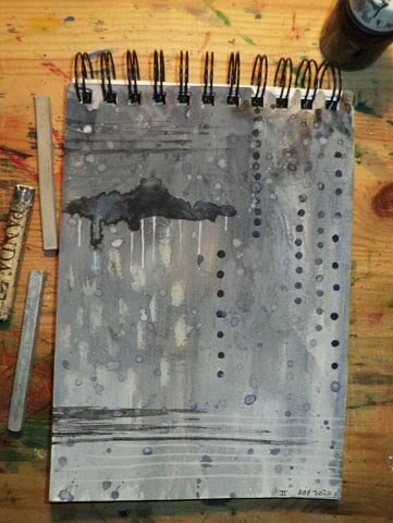 Sketchbook illustration of an abstract, grey day